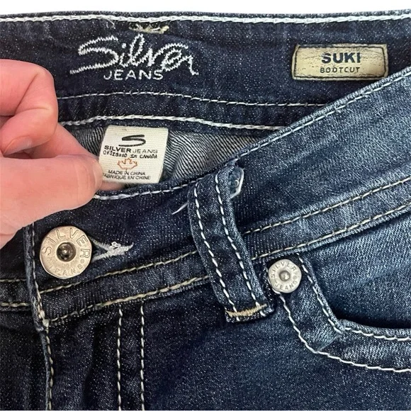 Silver Jeans Suki Bootcut Stretch Denim Women’s Size 28x32 Dark Blue - Picture 7 of 12